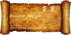 Reicher Márk névjegykártya
